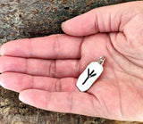 Rune Algiz 155 mit Schlangenkette - Silber