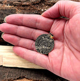 Anhänger 206 Wotansknoten mit Raben - Bronze
