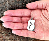 Rune Wunjo 309 mit Schlangenkette - Silber