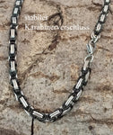 Königskette 4,5 mm - schwarz-silbern - Edelstahl