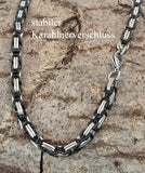 Königskette 4,5 mm - schwarz-silbern - Edelstahl