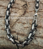 Königskette 8,4 mm - schwarz-silbern - Edelstahl