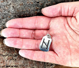 Rune Hagalaz 308 mit Schlangenkette - Silber