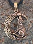 Anhänger 156 Wolf im Mond - Bronze