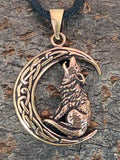 Anhänger 156 Wolf im Mond - Bronze