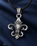 Fleur-de-Lis 40 A mit Schlangenkette - Silber