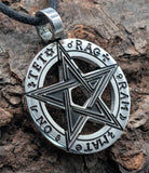 Pentagramm 166 mit Panzerkette - Edelstahl