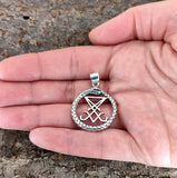 Anhänger 423 Siegel Luzifers mit Korbkette - Silber