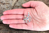 Anhänger 416 Metatrons Würfel mit Chakra Steinen - Silber