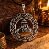 Keltenknoten 255 mit Schlangenkette - Silber