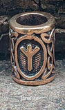 Bartperle Rune Algiz - 1 - Bronze