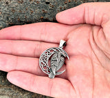 Rabe im Mond 392 mit Schlangenkette - Silber