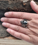 Ring Totenkopf Gr. 56-72 - gewölbt - Edelstahl