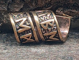 Bartperle Runen 8 mm - Bronze