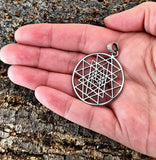 Sri Yantra 131 mit Schlangenkette - Silber