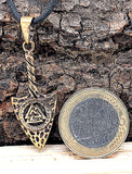 Anhänger 208 Pfeilspitze mit Valknut - Bronze