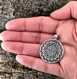 Sri Yantra 130 mit Schlangenkette - Silber