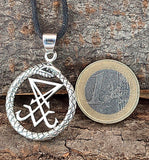 Anhänger 423 Siegel Luzifers mit Korbkette - Silber