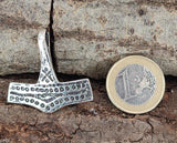 Thorshammer 76 mit Korbkette - Silber