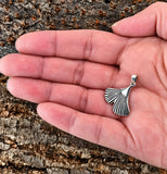 Ginkgo-Blatt 261 mit Schlangenkette - Silber