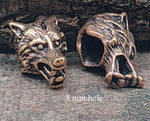 Bartperle Wolf 8 mm - Bronze
