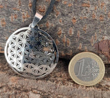 Blume des Lebens 159 mit Panzerkette - Edelstahl