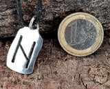 Rune Hagalaz 308 mit Schlangenkette - Silber
