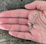Kreuz 65 mit Schlangenkette - Silber