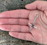 Kreuz 65 mit Schlangenkette - Silber