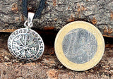 Wikinger Kompass 285 mit Schlangenkette - Silber