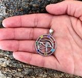 Anhänger 417 Auge des Horus mit Chakra Steinen - Silber