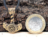 Anhänger 209 Thorshammer mit Vegvisir - Bronze