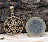 Anhänger 186 Metatrons Würfel - Bronze