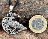 Rabe im Mond 380 mit Schlangenkette - Silber