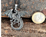 Drache 236 mit Schlangenkette - Silber