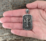 Kreuz 13 mit Panzerkette - Edelstahl