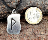 Rune Wunjo 309 mit Schlangenkette - Silber