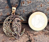 Anhänger 160 Rabe im Mond - Bronze