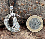 Anhänger 355 Wolf im Mond - Silber