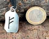 Rune Fehu 299 mit Schlangenkette - Silber