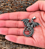 Drache 236 mit Schlangenkette - Silber