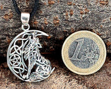 Anhänger 354 Wolf im Mond - Silber
