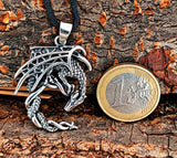 Drache 288 mit Schlangenkette - Silber