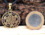 Anhänger 187 Metatrons Würfel - Bronze