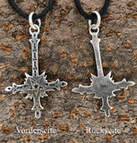 Kettenanhänger Kreuz & Pentagramm aus 925 Silber | Unisex Nr.134 mit Schlangenkette