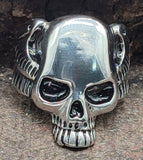 Ring Totenkopf Gr. 56-72  - glatt - Edelstahl