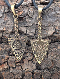 Anhänger 208 Pfeilspitze mit Valknut - Bronze