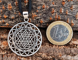Sri Yantra 130 mit Schlangenkette - Silber