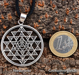 Sri Yantra 132 mit Schlangenkette - Silber