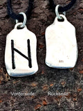 Rune Hagalaz 308 mit Schlangenkette - Silber